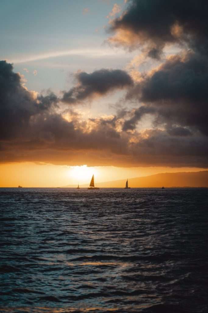 sunset from hawaii holokai catamaran sunset cruise